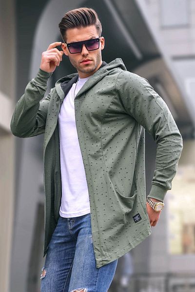 Madmext Szczegółowy kardigan w kolorze khaki 4093