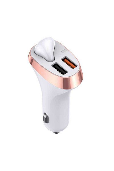 Joyroom Incarcator Auto cu Casca Wireless Joyroom JR-CP2 2x USB Bluetooth 5.0 30W 2.1A Quick Charge 3.0 Inca
