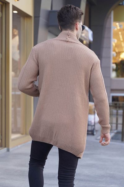 Madmext Camel Basic Πλεκτή Ζακέτα 5996