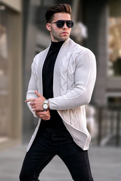 Madmext Stone Basic Knitted Cardigan 5996