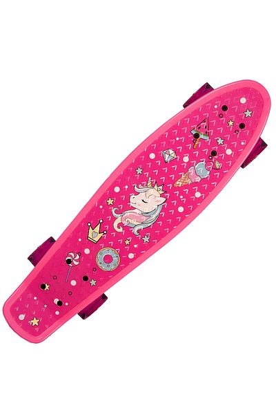 ACTION ONE Fantasy Skateboard, 55x15cm, with PU light wheels, ABEC-7, aluminum frame