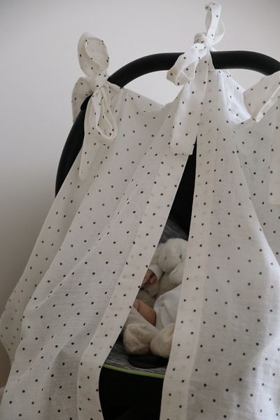 DoDo'S Baby Double Layer Dot Pattern Double Layer Organic Muslin Stroller Cover