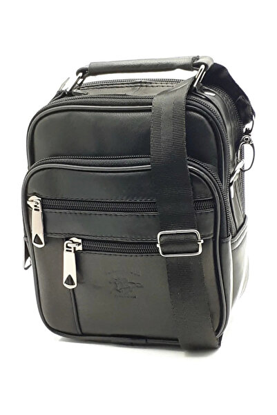 Newish Men's Genuine Leather Cross Shoulder Bag and Faux Leather Card Holder and Wallet