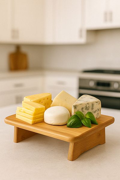 DolphFin Wooden Leg Presentation Stand Elegant and Useful Natural Rectangular Presentation Stand
