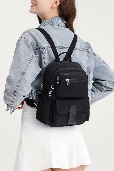 SMART BAGS SMARTBAGS Rucsac de damă din țesătură încrețită mărime mică 2022-3168 NEGRU