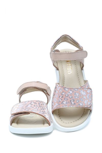Kifidis S24V026 Kifidis-Sandale din piele pentru femeie pentru copii 24-30 pudra cu imprimeu leopard