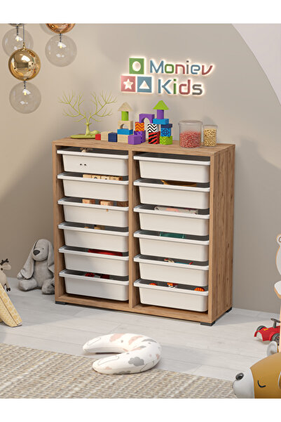 moniev Berra 12 Sepetli Çok Amaçlı Dolap Oyuncak Dolabı