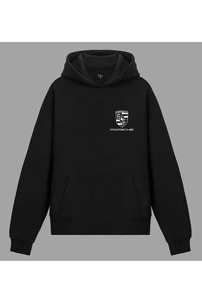 Edizen Χρειάζεστε χρήματα για Porsche Premium Hoodie Unisex Oversize 100% βαμβακερό φούτερ με μαύρη κουκούλα