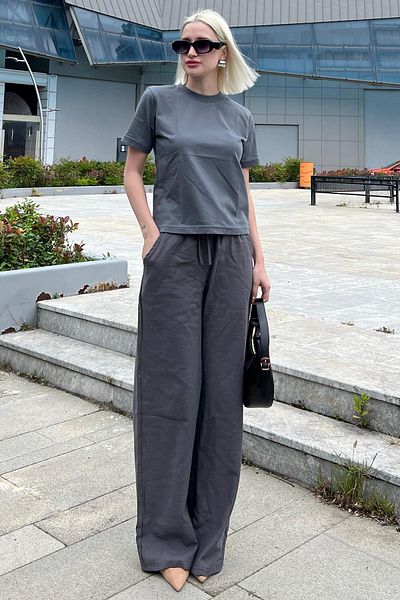 Madmext Smoked Waist Drawstring Loose Leg Women's Pants MG2011