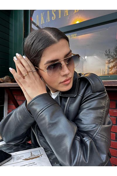 By Ella Eyes Unisex Sunglasses Gold Metal Frame Gray Glass