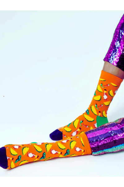 Shuttle Park Спеціальна серія Happy Taco з візерунком Кольорові шкарпетки Веселий зручний дизайн Стиль Шкарпетки без швів