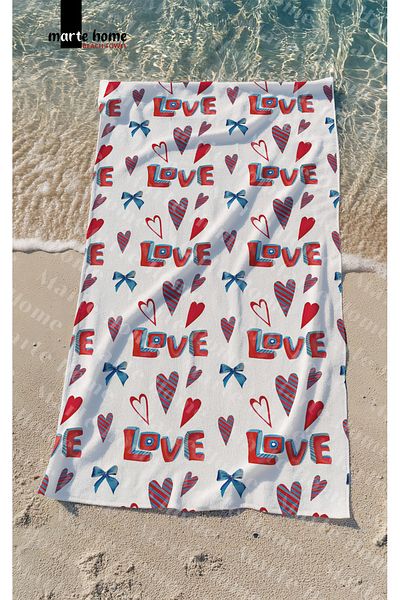 Marte Home Love Printed Beach Towel
