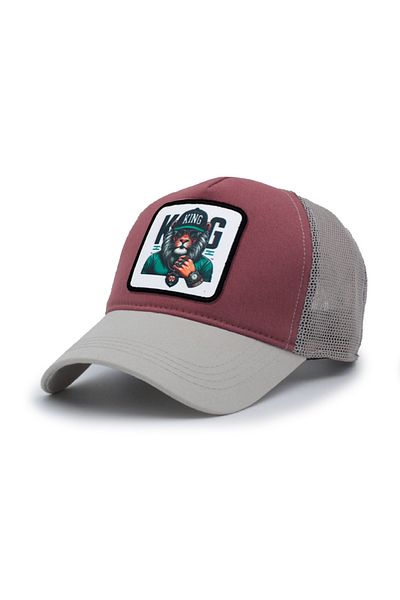 Trucker King Model Interchangeable Emblem Mesh Hat Stone Tile