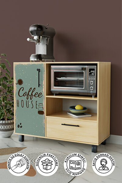 hediye kapında Coffee House Design "Dafni" Kahve Köşesi Çekmeceli Çok Amaçli Mutfak Dolabı