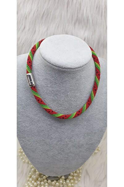 HAPPY HANDMADE 40cm KARPUZ GÖRÜNÜMLÜ KOLYE HAPİSANE İŞİ KOLYE HEDİYELİK KOLYE...