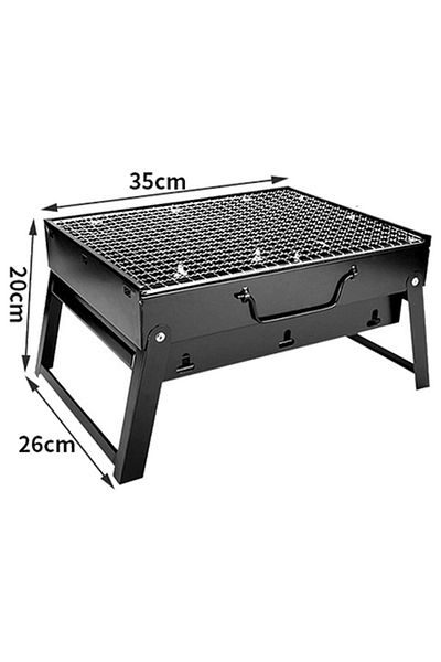 Depox Charcoal Grill, Portable, Stainless Steel, 35x26x20cm, Black