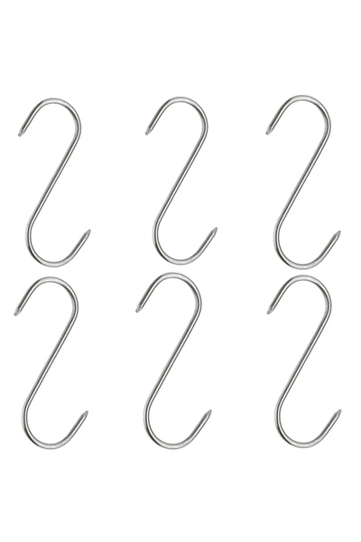 Depox Sada šesti háčků na maso, řeznictví, 16 cm, kov