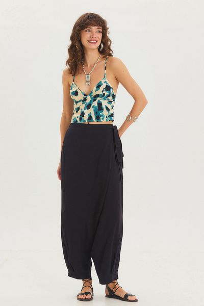 Clandestino Front Folded Shalwar Trousers Black