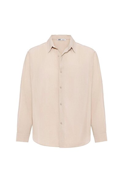 VAMOSCLO Оверсайз сорочка з модальної тканини, бежева