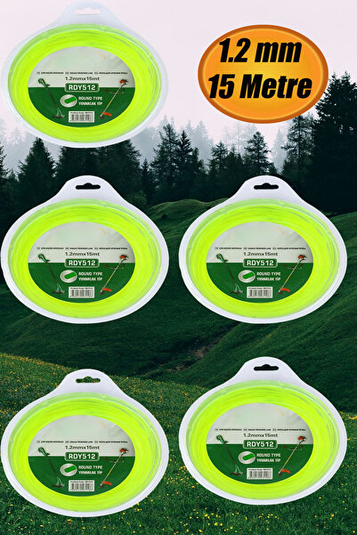 NUBLADO Tırpan Misinası Motorlu Tırpan Yuvarlak Misina 1.2 mm 15 Metre Çim Ot...