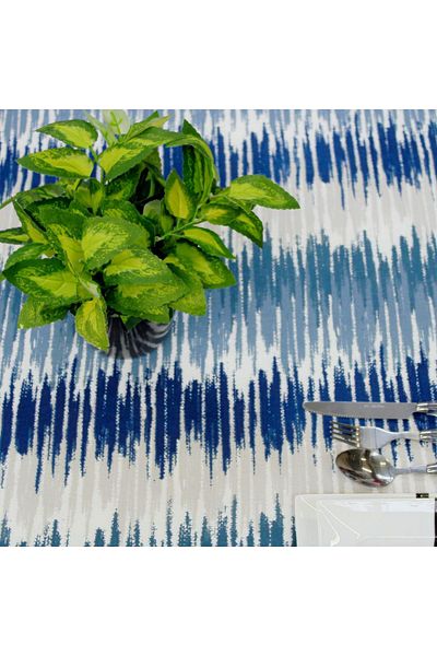 Homelux Tablecloth 170X170 Cm 100% Cotton Bleumarlinen/White/Gray