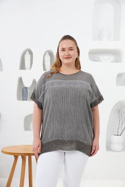 RMG Washed Large Size Blouse Smoked