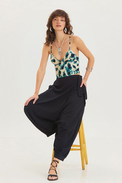 Clandestino Front Folded Shalwar Trousers Black