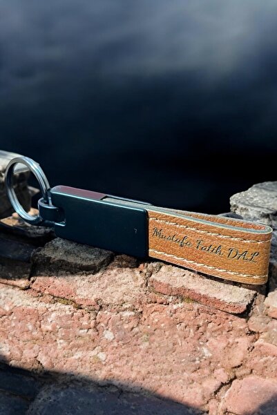 Personalized Leather Keychain Named Gift