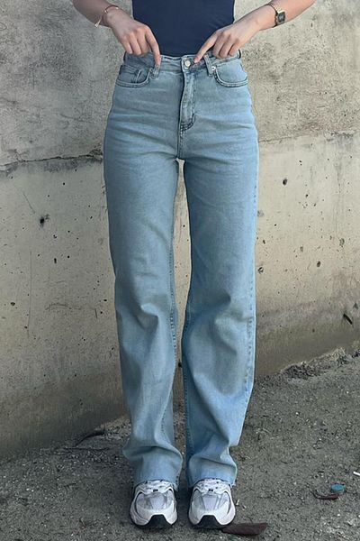 Madmext Blugi de damă cu lycra de mărime mare albastră Mg2060