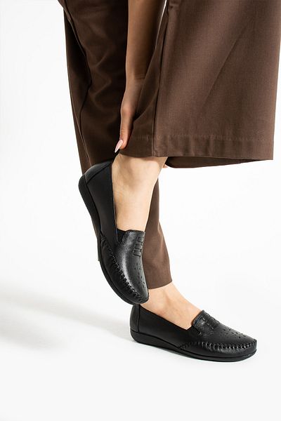 Getcho În apropiere, pantofi casual negri din piele naturală pentru femei