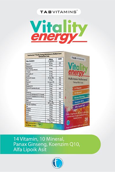 Tabvitamins Vitality Energy 30 Tablets Multivitamin Multimineral