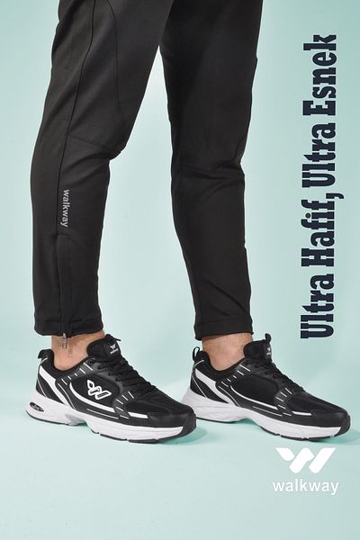 WALKWAY Run Black-white Unisex Running Shoes