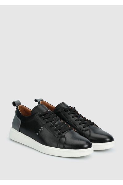 Provoq Black Leather Men's Shoes