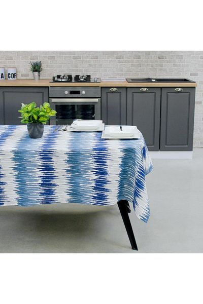 Homelux Tablecloth 170X170 Cm 100% Cotton Bleumarlinen/White/Gray