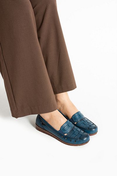 Getcho Pantofi casual albastru din piele naturală Donk pentru femei