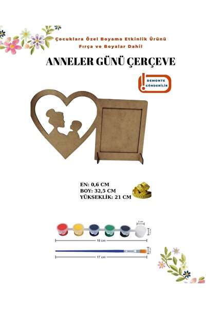 toptanetkinlikboyama Anneler Günü İçin 10’lu Boyama Çerçeve Seti – Fırça ve B...