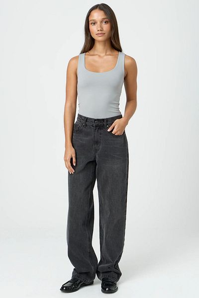 Madmext Gefärbte graue Bluse mit dicken Trägern für Damen MG1998