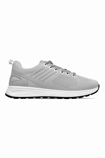 Lal Shoes & Bags Regina Men's Knitwear Detailed Sports Shoes-Grey