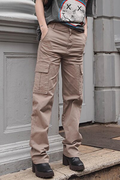 Madmext Taş Rengi Cep Detaylı Kargo Pantolon Mg1602