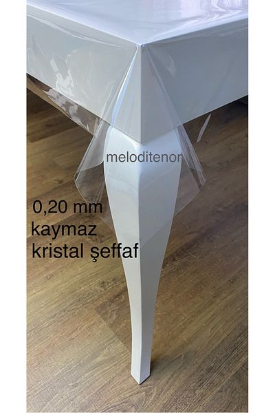 şeffafavm Thin Transparent Nylon Tarpaulin Pvc 0.20mm Thick Tablecloth Protector Wipeable Liquid-Proof