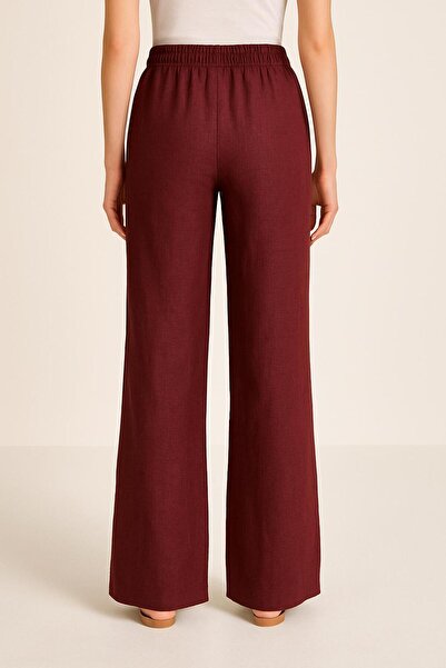 FV Dámské plátěné kalhoty se širokými nohavicemi