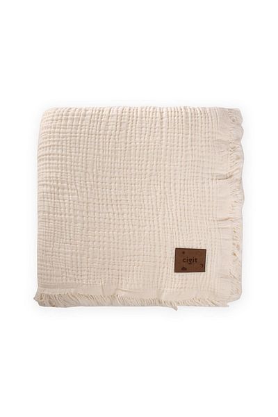 Cigit 200X220 cm Natural Muslin Four Layer Bedspread