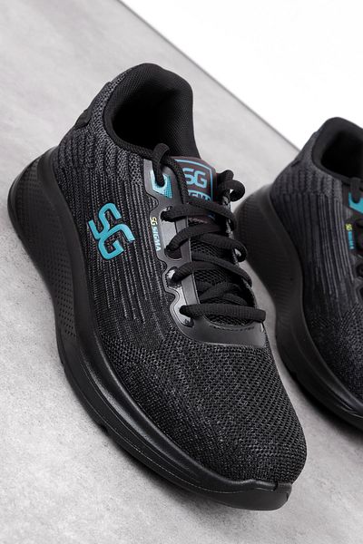 Lal Shoes & Bags Pantofi sport cu șireturi pentru bărbați Sigma-negri