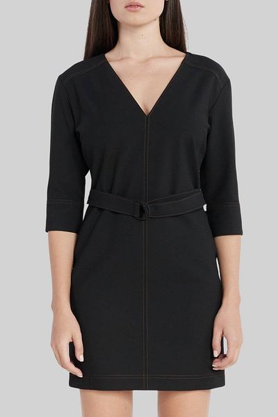 HUGO Women's V-Neck Mini Dress Black
