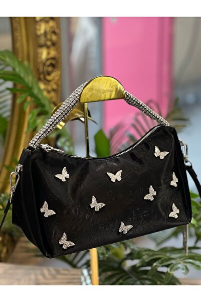 KRISTE BELL - KELEBEK DETAYLI SÜET SİYAH ÇANTA