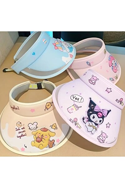 zeynobella Sanrio Kuromi Ayarlanabilir Geniş Kenarlı Güneş Şapkası Deniz Plaj Aksesuarları