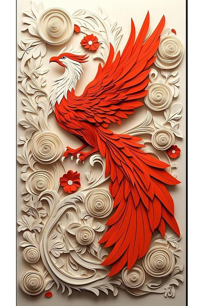 pixartsanat Wooden Bird Pixart Art Diamond Mosaic Painting 36X76