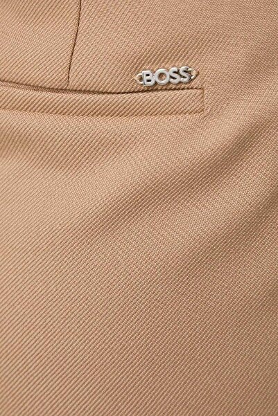 BOSS Kadın Regular Fit Yün Pantolon Bej
