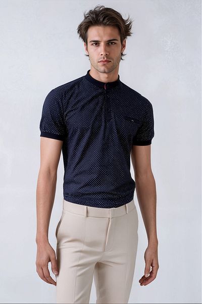 Kyron Tricou pentru bărbați cu guler Judge 100% bumbac