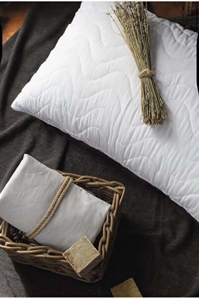 CHARLOTTE Saltea de pernă matlasată albă 50 x 70